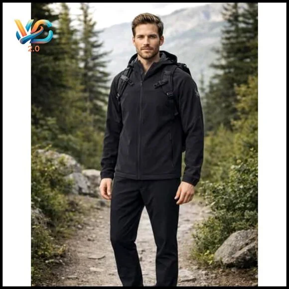 Men's Softshell Jacket Faux Fur Lined Water Wind Resistant Performance Fleece